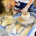 David and Margaret Frith at work at Brookhouse Pottery 2017